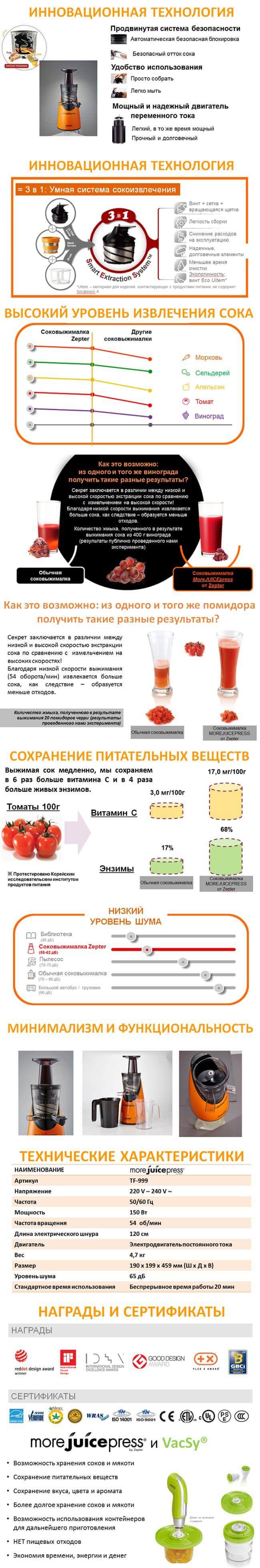 Шнековая соковыжималка MoreJUICEpress арт. TF-999F