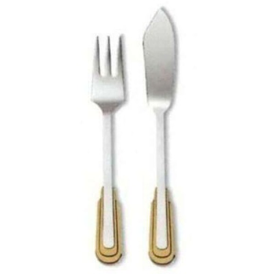 Фиш сет Каприз декорированный золотом на 6 персон (12 предметов) Фиш сет Каприз декорированный золотом на 6 персон (12 предметов)