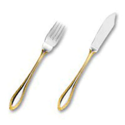 Фиш сет Сенатор декорированный золотом на 6 персон (12 предметов)