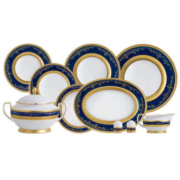 Фарфор Royal Gold - Набор для Ужина 6 Персон Кобальт (25 Единиц) Фарфор Royal Gold - Набор для Ужина 6 Персон Кобальт (25 Единиц)