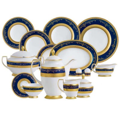 Фарфор Royal Gold - Полный Набор на 6 Персон Кобальт ( 40 Единиц )