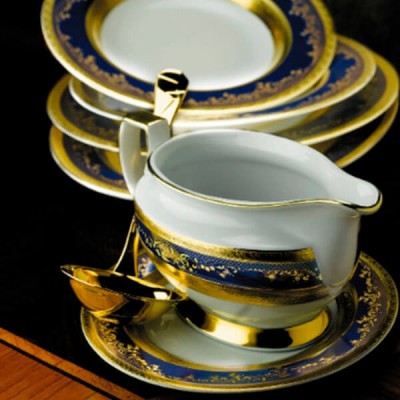 Фарфор Royal Gold - Набор для Ужина 6 Персон Кобальт (25 Единиц) Фарфор Royal Gold - Набор для Ужина 6 Персон Кобальт (25 Единиц)