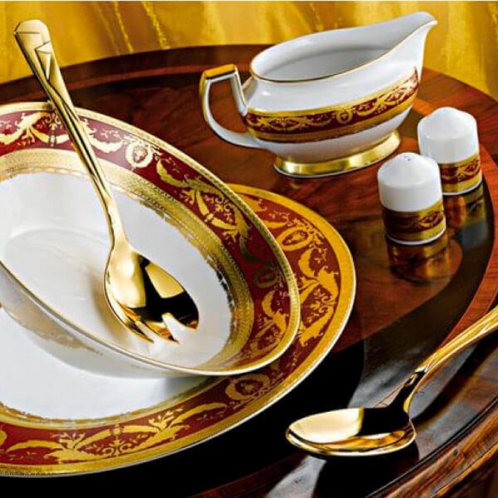 Фарфор Imperial Gold - Кофейный Набор 6 Персон Бордо (15 Единиц) Фарфор Imperial Gold - Кофейный Набор 6 Персон Бордо (15 Единиц)