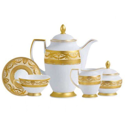 Фарфор Imperial Gold - Кофейный Набор 12 Персон Кремовый (27 Единиц)