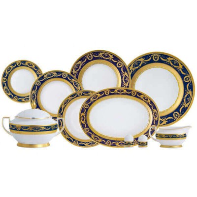 Фарфор Imperial Gold - Набор для Ужина 12 Персон Кобальт (43 Единицы)