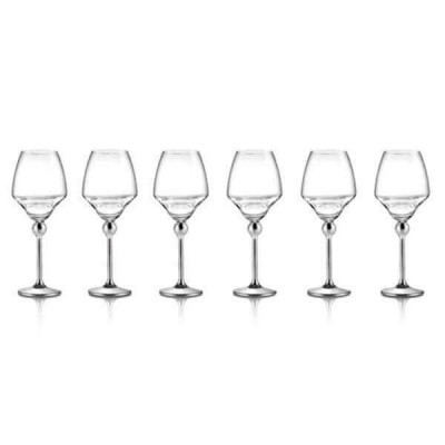 Бокалы для белого вина с металлическими ножками - 6 ед.