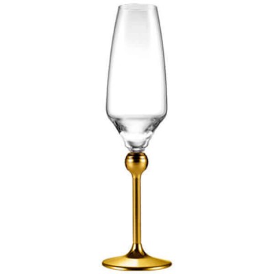Бокалы для шампанского с золотым декором на ножках - 6 ед. Бокалы для шампанского с золотым декором на ножках - 6 ед.