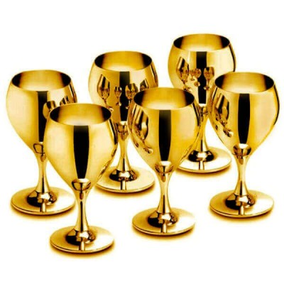Набор из 6 рюмок для ликера - позолоченный