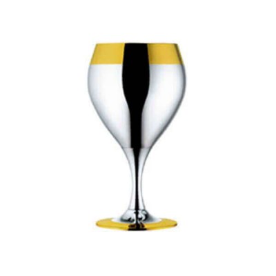 Набор бокалов для воды "Принц" - с серебряным покрытием и золотым декором Набор бокалов для воды "Принц" - с серебряным покрытием и золотым декором