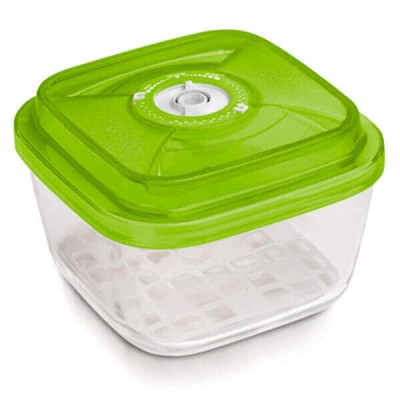 Стеклянный контейнер 19x19x9,5 см 2,2л зеленый
