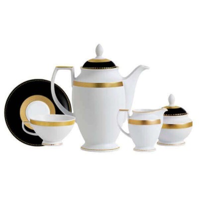 Фарфор Black & White - Кофейный Набор 6 Персон Черно-Белые ( 15 Единиц )