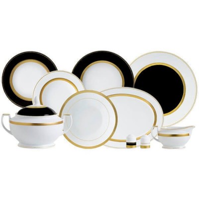 Фарфор Black & White - Набор для Ужина 6 Персон Черно-Белые (25 Единиц)